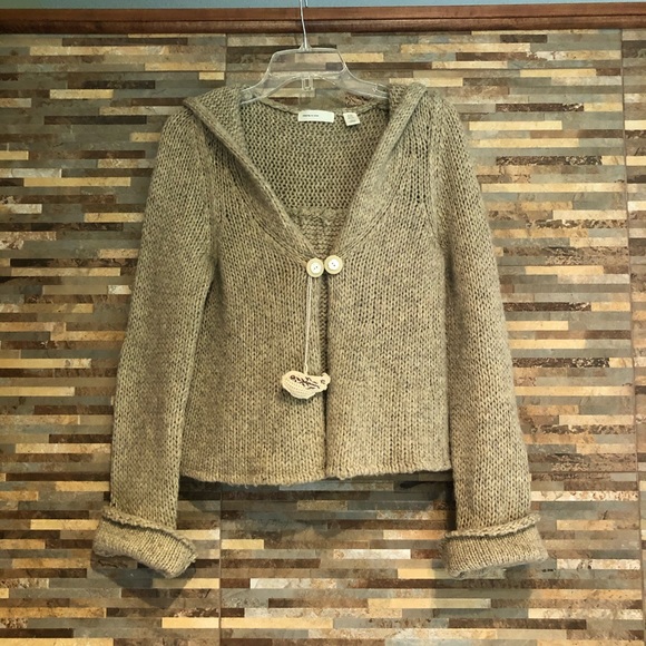 Anthropologie Sweaters - Anthropologie Sleeping on Snow Hooded Cardigan M